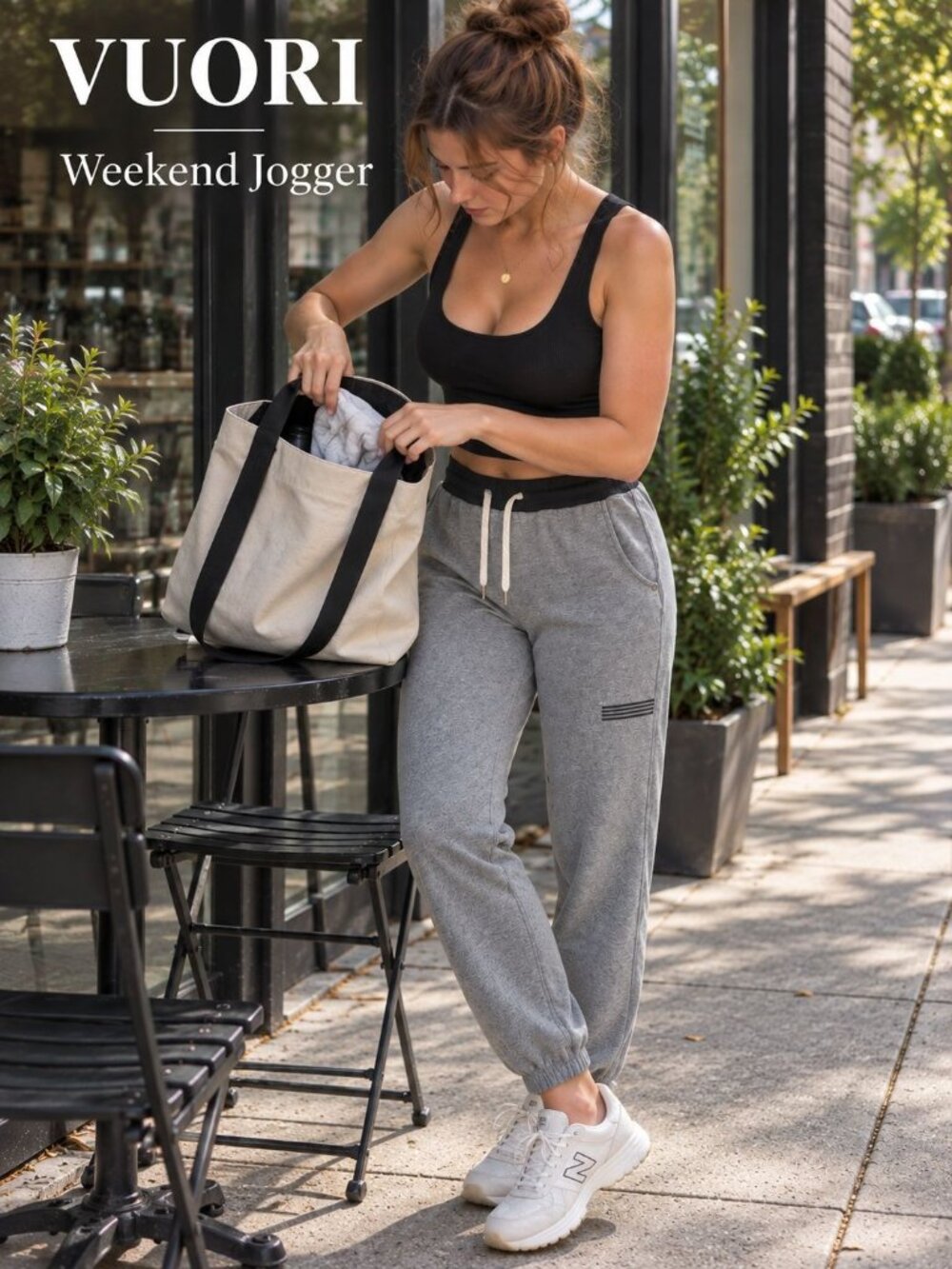 Vuori Weekend Jogger Pants Sz S Gray Black Cotton Stretch Athleisure Lounge